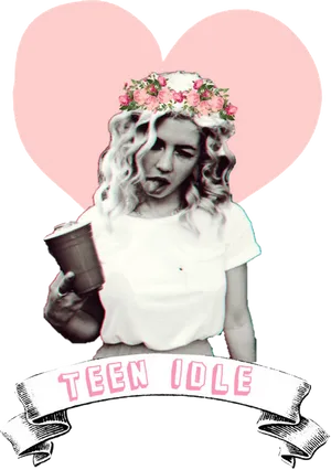 Teen Idle Stylized Portrait PNG image