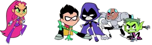 Teen Titans Animated Characters PNG image