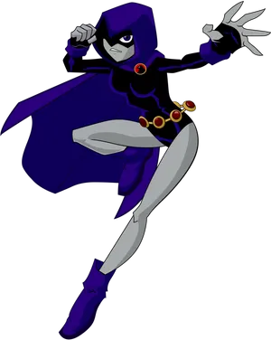 Teen Titans Go Raven Action Pose PNG image