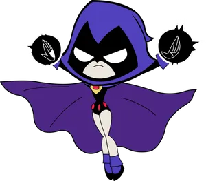 Teen Titans Go Raven Character Pose PNG image