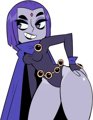 Teen Titans Go Raven Smiling Pose PNG image