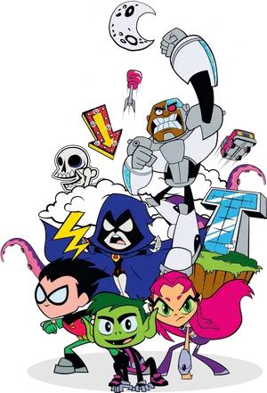 Teen Titans Go Team Pose PNG image