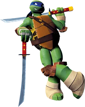 Teenage Mutant Ninja Turtle Leonardo Pose PNG image