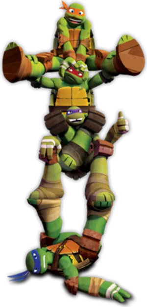 Teenage Mutant Ninja Turtles Stacked Pose PNG image