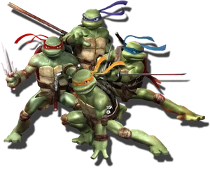 Teenage Mutant Ninja Turtles Team Pose PNG image