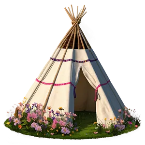 Teepee In A Field Of Flowers Png Ikv PNG image