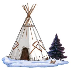 Teepee In A Winter Wonderland Png Vas PNG image