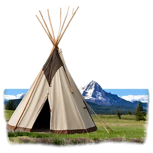 Teepee With Mountain Backdrop Png Oni PNG image