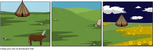 Teepeeand Goat Storyboard PNG image