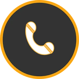 Telephone Icon Goldand Black PNG image