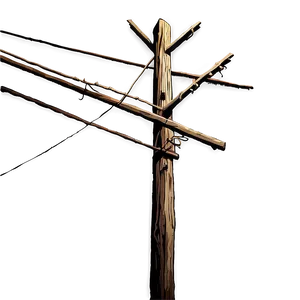 Telephone Pole At Night PNG Lpc