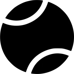 Tennis Ball Icon Blackand White PNG image