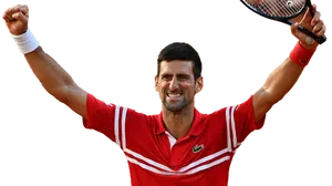 Tennis Champion Victory Celebration PNG image