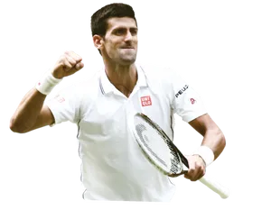 Tennis Player Celebrating Victory PNG image