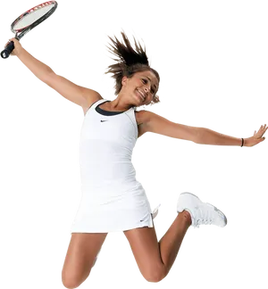 Tennis Player Jumping Forehand Swing