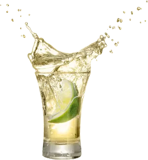 Tequila Splashwith Lime Wedge PNG image