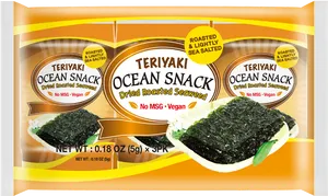 Teriyaki Seaweed Snack Packaging PNG image