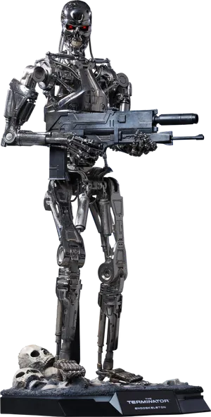 Terminator Endoskeletonwith Minigun PNG image