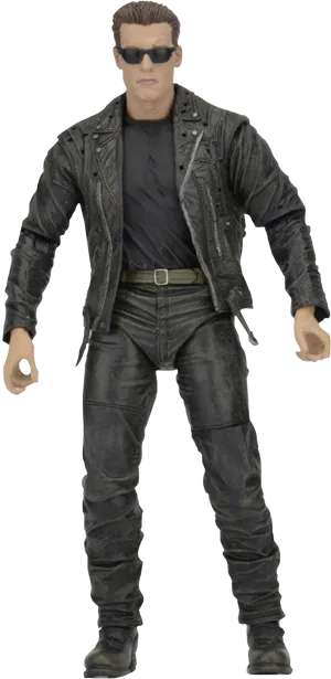 Terminator Figurein Leather Jacket PNG image