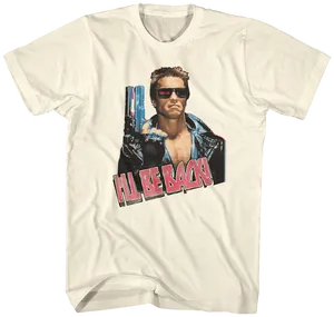 Terminator Ill Be Back Tshirt Design PNG image