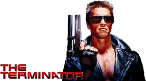 Terminator Movie Iconic Pose PNG image