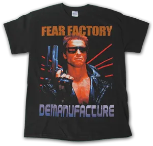 Terminator Themed Fear Factory T Shirt PNG image