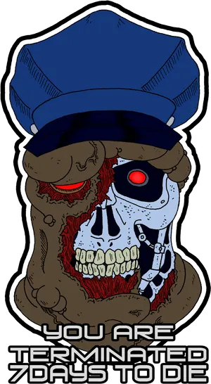 Terminator Zombie Mashup Art PNG image