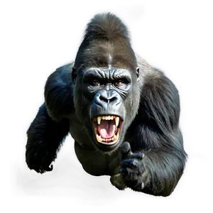 Terrifying Angry Gorilla PNG 06252024