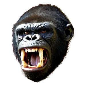 Terrifying Angry Gorilla PNG 27