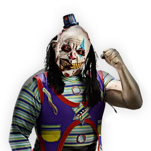 Terrifying Clown Costume Portrait PNG image