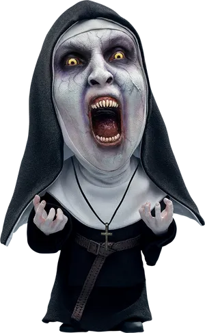 Terrifying Nun Figure PNG image