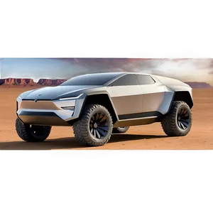 Tesla Cybertruck In Desert Png 06122024 PNG image