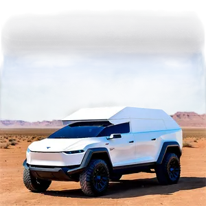 Tesla Cybertruck In Desert PNG 64