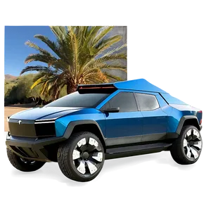 Tesla Cybertruck On Road PNG Ntv66