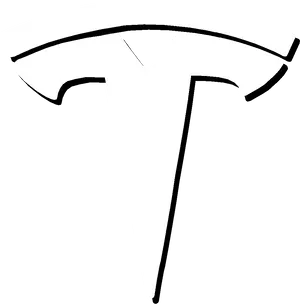 Tesla Logo Blackand White PNG image