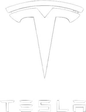 Tesla Logo Blackand White PNG image