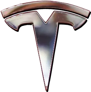 Tesla Logo Metallic Finish PNG image