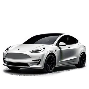 Tesla Model Y In Rain PNG Pbf