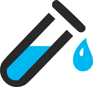 Test Tube With Blue Liquid Drop PNG image