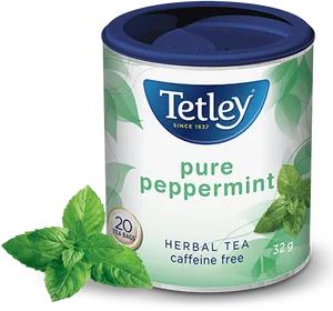 Tetley Pure Peppermint Herbal Tea PNG image
