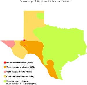 Texas Koppen Climate Classification Map PNG image