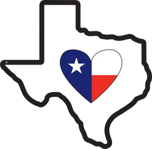 Texas Love Heart Outline PNG image