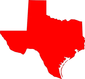 Texas Outline Red Background PNG image