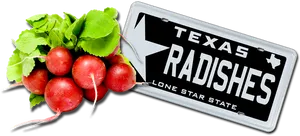 Texas Radishes License Plate PNG image