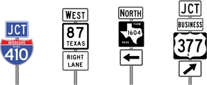 Texas_ Road_ Signs_ Collection PNG image