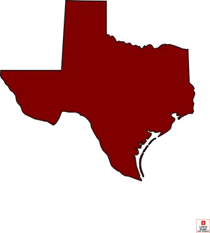 Texas Silhouette Red Background PNG image