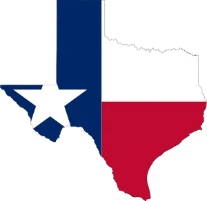 Texas State Outlineand Flag PNG image