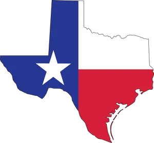 Texas State Outlineand Flag PNG image