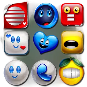 Texting Blue Emojis PNG Assortment 06282024 PNG