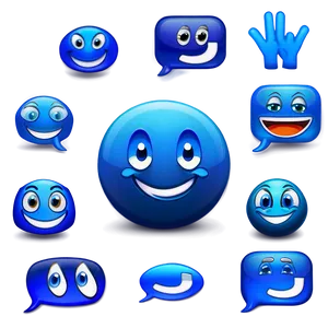 Texting Blue Emojis PNG Assortment 49 PNG
